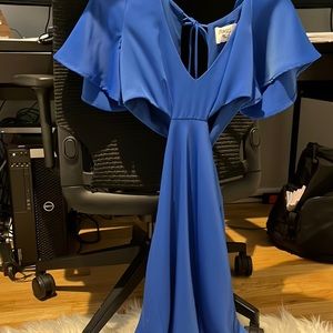 Royal blue cut out dress